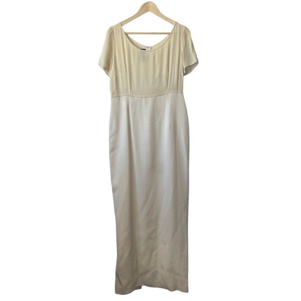 Sunny Choi Vintage Cream/WinterโWhite Maxiโ Dress Bead Trim